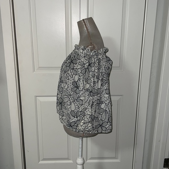 Isolde white and black silk blouse, size 6 - Picture 2 of 3